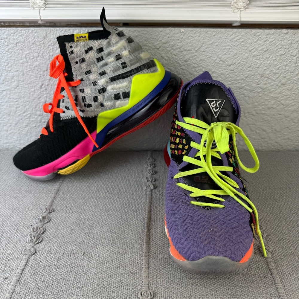 Nike Lenbron 17 XVII Multi Color Men Shoes Size 7 Lace Up Sneakers Unique